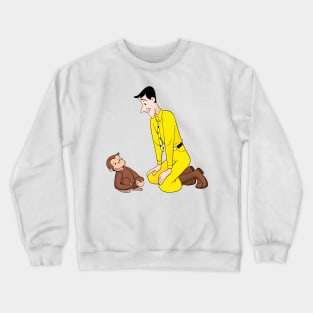 Curious George Man In The Yellow Hat 5 Crewneck Sweatshirt